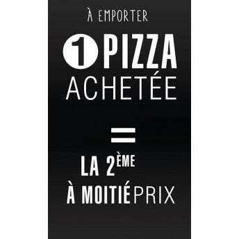 1 achetée la 2e a moitié prix la pizzeta 76